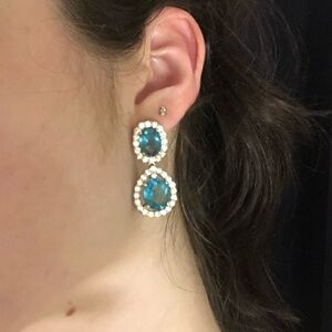 Blue crystal drop earrings